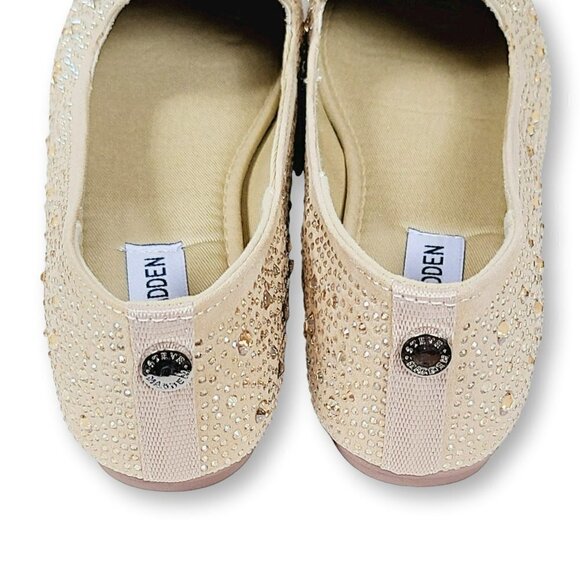 NWT Steve Madden Rhinestone Embellished Slip on Faux Suede Flats Comfort Shoes - Picture 6 of 6